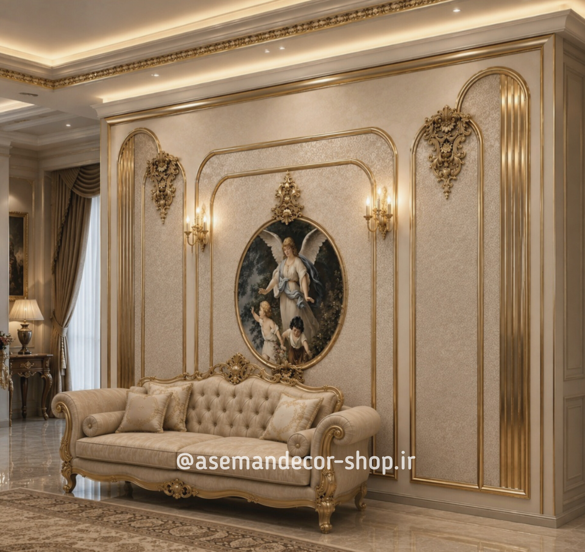 گچبری پیش‌ساخته. قاببندی دیوار طرح GH60